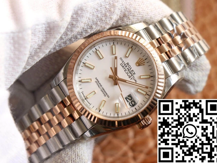Rolex White Datejust Factory 888 Dial M126231-0017 Rose Gold EW Versatile 0812